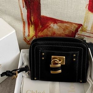 CHLOÈ PADDINGTON ZiPPY WALLET🔐w/box & duster~BLK/GOLD~GORGEOUS~💯Authentic